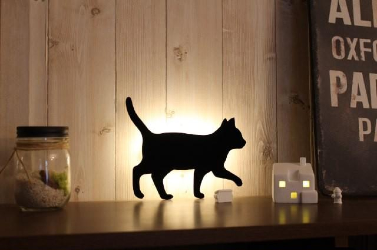 貓之日】為你點亮角落的小黑貓！CAT Wall Light 偷偷貓貓自動
